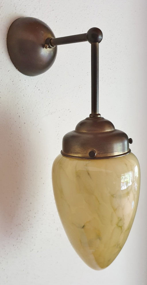 Art Deco Marbled Wall Lamp