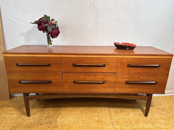 Image 1 of Mid-Century Retro Vintage Teak Sideboard 1960s 6-Drawer Storage Stylish & Functional
