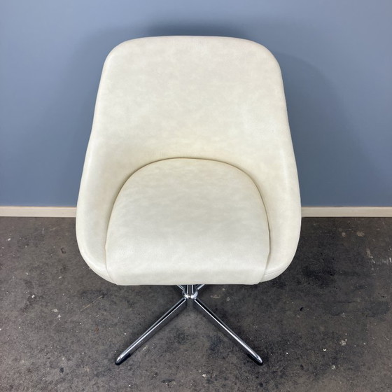 Image 1 of Swivel cocktail chair, chrome and imitation leather, 70s, vintage