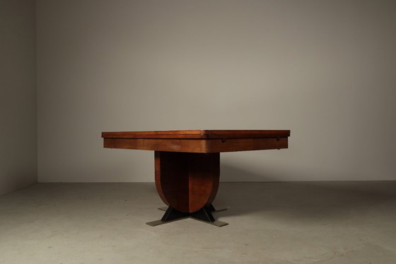Image 1 of Art Deco Extending Dining Table with Sculptural Pedestal Base, circa 1930s