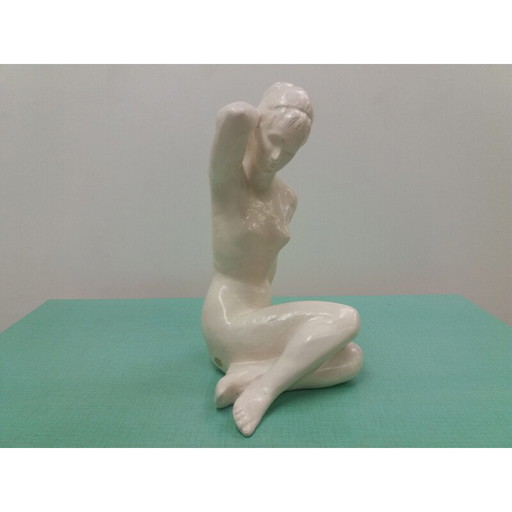 Vintage ceramic sculpture of a nude woman by Bohumil Kokrda, Czechoslovakia 1960