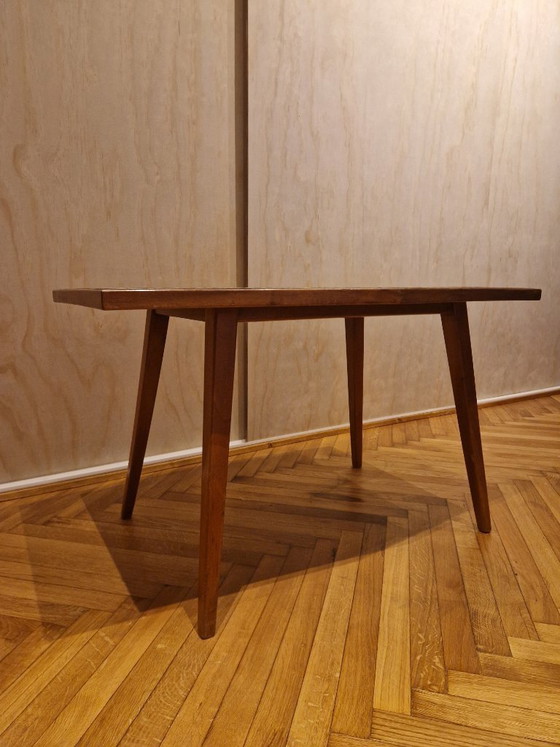 Coffee table, sofa table, mosaic wood, decorative, circa 1950/1960 (photo 5 of 7)