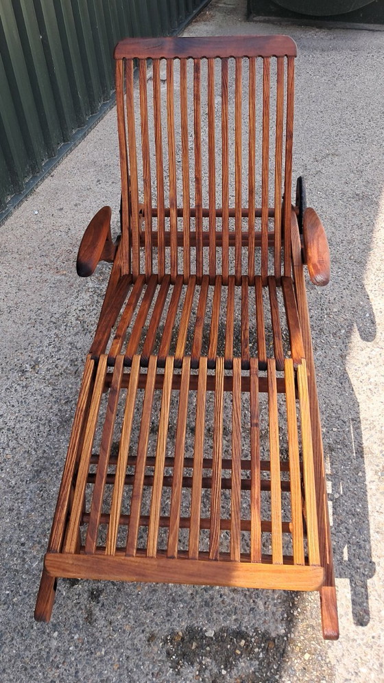Image 1 of Barkers Traditionals teak lounger with Pandi mattress cushion