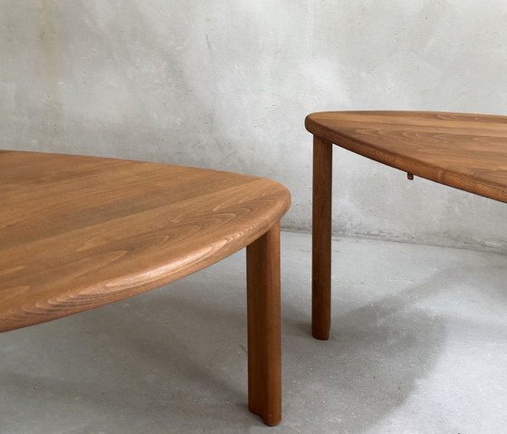 Image 1 of Set of 2 Scandinavian side/saloon tables (1970s) - kidney-shaped with inlay