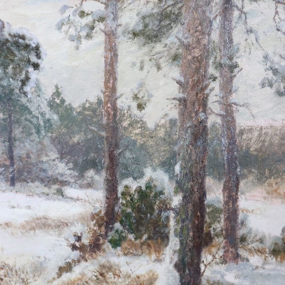 Image 1 of Pheasants in the Snow, Oil Painting on Board, Signed Wilhelm Buddenberg