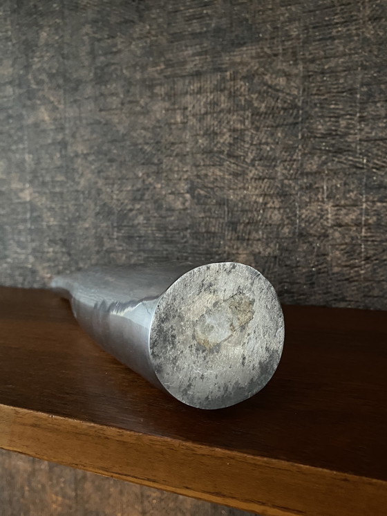 Image 1 of Vintage aluminium lange hals vaas jaren 80