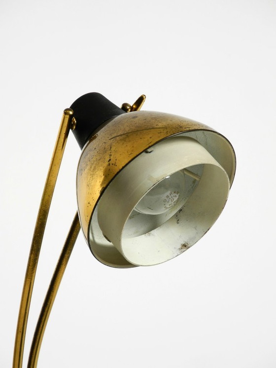Image 1 of Rare large Mid Century Modern brass table lamp with beautiful patina