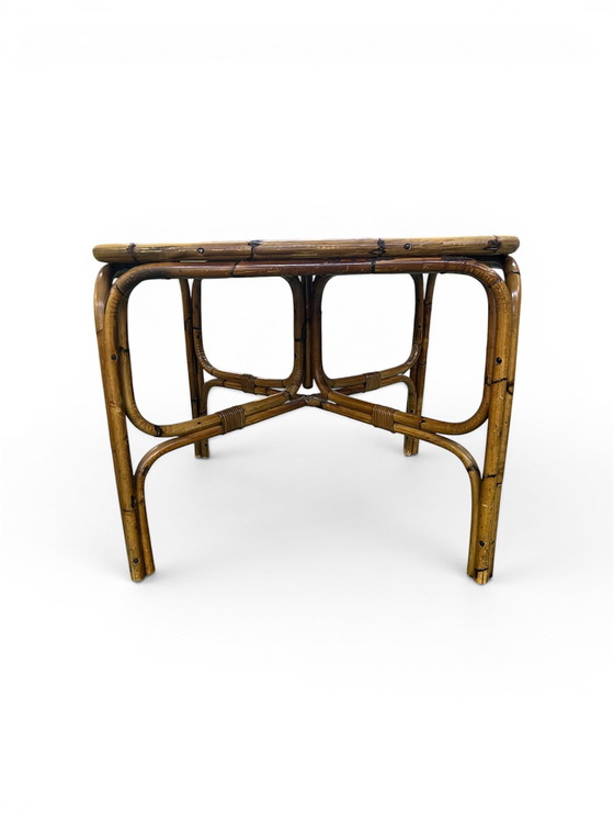 Image 1 of Table en bambou/rotin vintage milieu du siècle