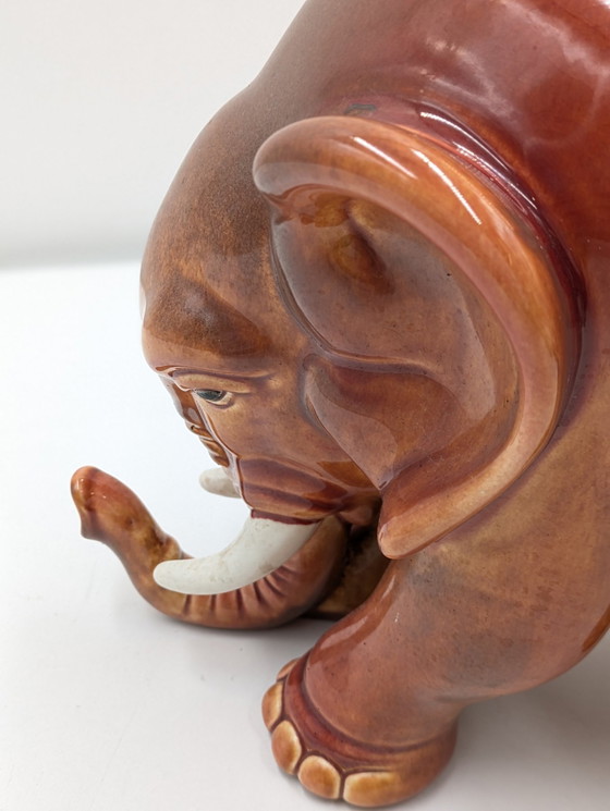 Image 1 of Richard Ginori, Giovanni Gariboldi - Statuette - Eléphant - Majolique