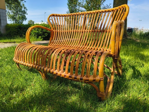 Vintage Rattan Lounge Sofa Rohé Noordwolde – 1960s