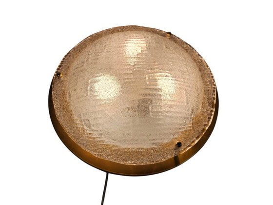 Image 1 of Hillebrand Leuchten - Hollywood Regency style - 'frosted' glass - brass - 80's