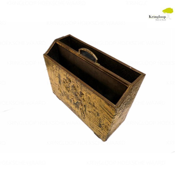 Image 1 of Antiker Zeitschriftenständer mit Bronzedruck