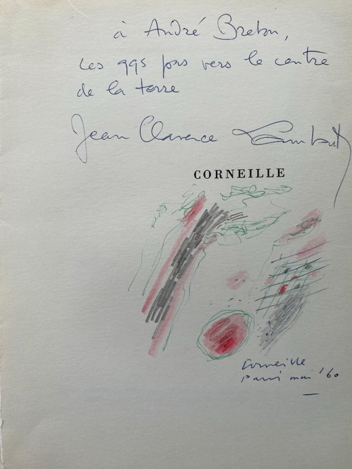 Corneille é Untitled 1960 Colored pencil drawing Signed and dated lower right Signed by the poet Jean Clarence