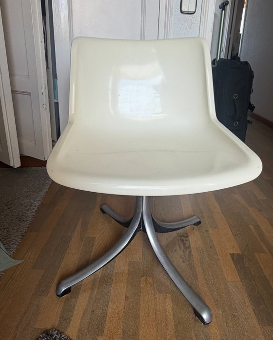 Coppia di sedie girevoli vintage Tecno (Modus 4), Altro, Bianco (foto 5 di 5)