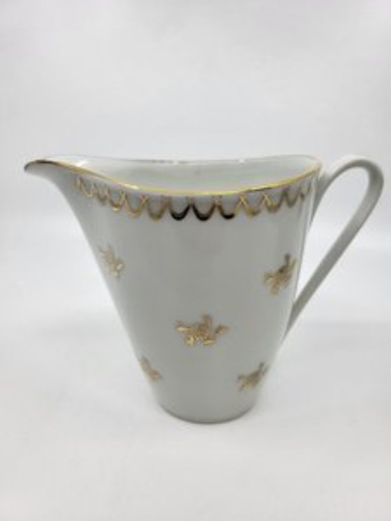 Image 1 of Servizio da tè in porcellana stile impero decorato in oro zecchino Francia Set di 15 pezzi