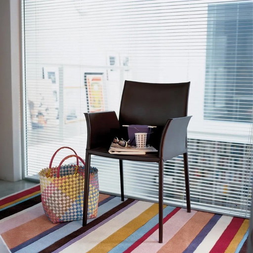6 chaises Zanotta Lea 2085 en cuir noir – eetkamerstoelen, Leather, Metal (photo 2 of 5)