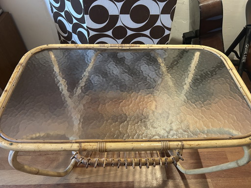 Rattan vintage coffee table