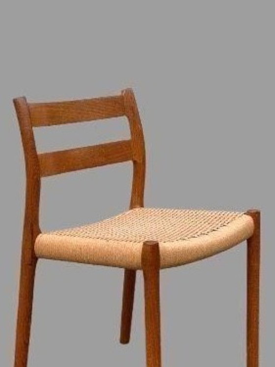 4x Niels O. Møller JL Møller Sedia Modello 84 Teak – J.L. Møllers Møbelfabrik, Sedie da pranzo, Carta, Legno (photo 5 of 5)
