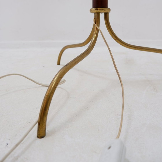 Image 1 of Three-arm tripod floor lamp with opaline glass, attributed to Stilnovo - 1950s