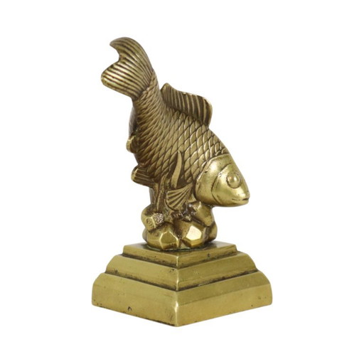 Vintage Zwaar Massief Brons Koi Karper Beeld – beeldhouwkunst, Bronze (photo 2 of 10)