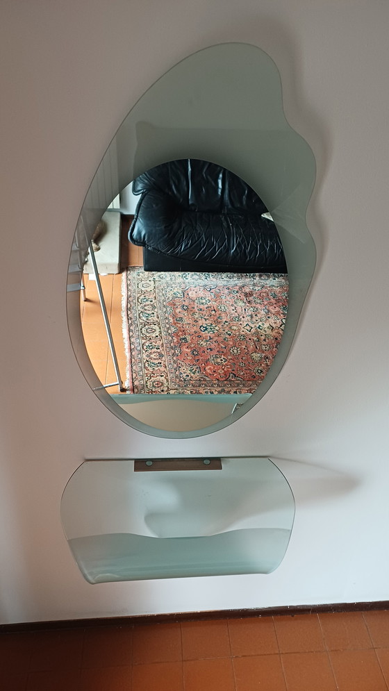 Image 1 of 🤩KONSOLE ➕️ KRISTALLSPIEGEL IM 80ER-JAHRE-SCHNITT