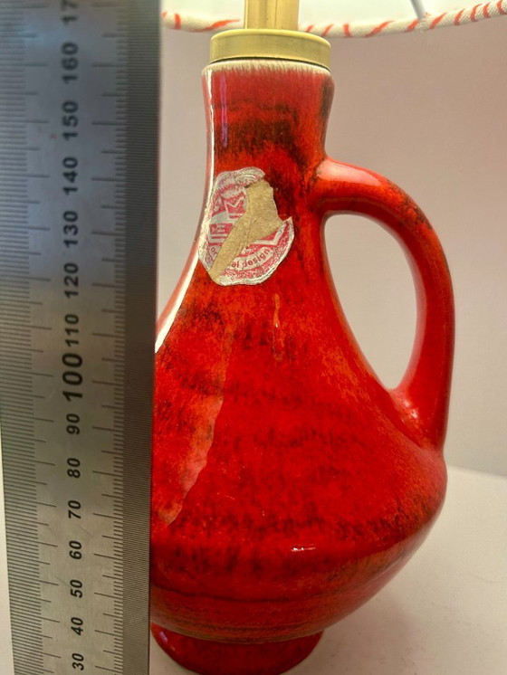 Image 1 of Kleine Bay Akzentlampe – kabellose Vasenlampe mit japanischem Seerosen-Stoff