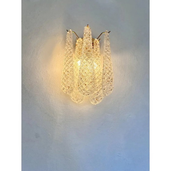 Image 1 of Set di quattro moderne applique da parete italiane in oro con vetro di Murano Conchiglie