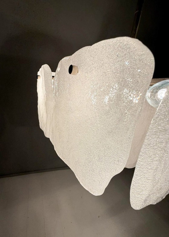 Image 1 of Lampe en verre glacé/plafonnier de J.T. Kalmar pour Kalmar Franken, modèle : Bernstein, Autriche, années 1960