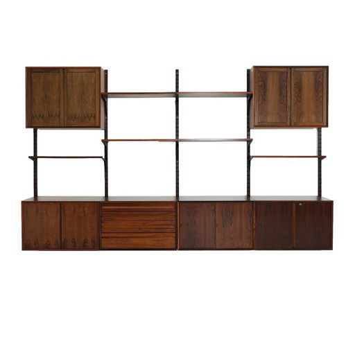 Modulaire stellingen van palissanderfineer van Poul Cadovius, Denemarken, jaren 70. – wandkast, Mdf