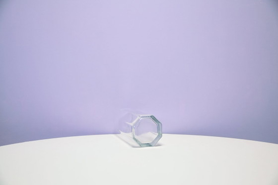 Octagonal glass vase, Transparent, Scandinavian (photo 4 of 5)