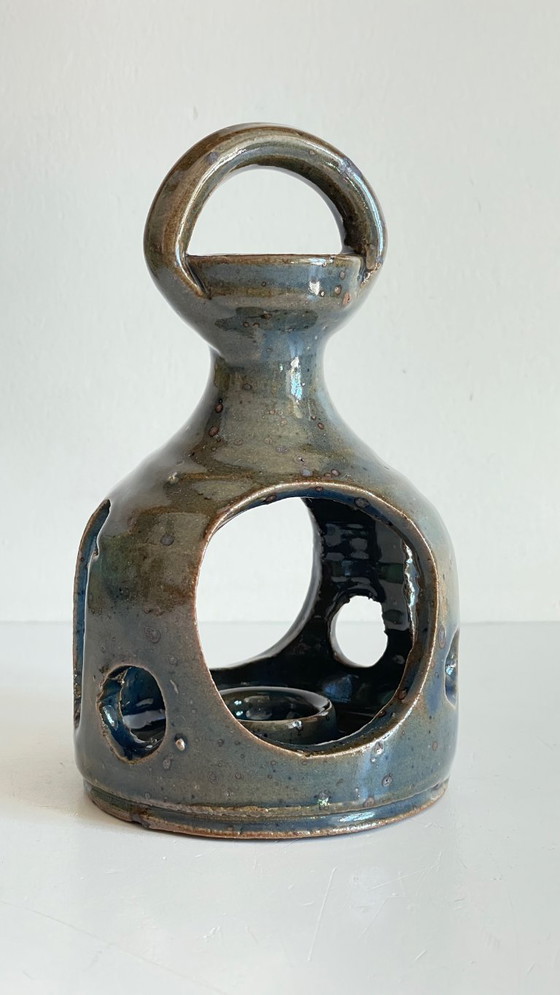 Image 1 of Vintage handcrafted stoneware candlestick