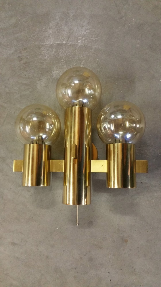 Image 1 of Lampada da parete vintage in ottone Hans-Agne Jakobsson Markaryd Svezia anni '70