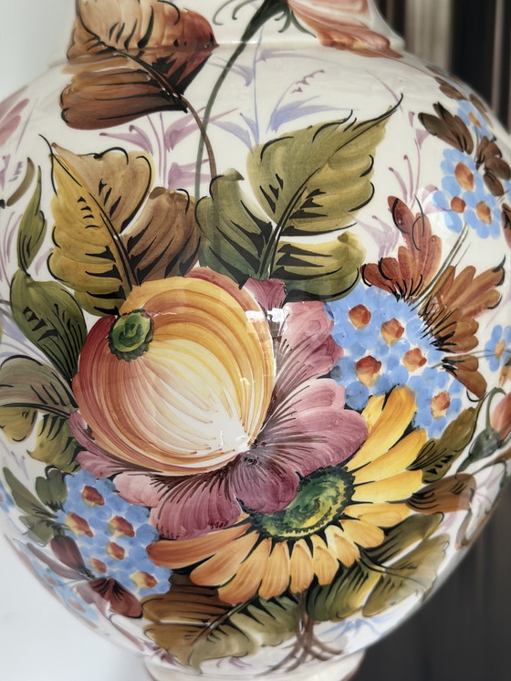 Image 1 of Large hand-painted Italian ceramic amphora – Bassano tradition