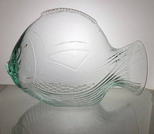 Moulded Glass Fish Jar