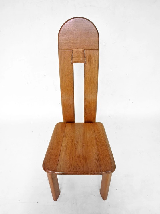 6 x De Puydt Rapsodie roble Brutalista silla de comedor de los años 70. – Sillas de comedor (photo 5 of 17)
