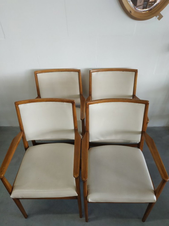 Image 1 of Juego de 4 sillas de cocina de estilo escandinavo de los años 60