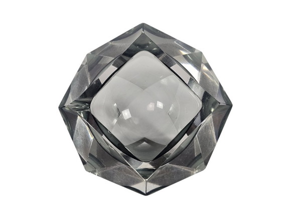 Image 1 of Murano - Flavio Poli - Seguso - Sommerso - Aschenbecher - Klarglas - Grau - Italien - 1960er Jahre