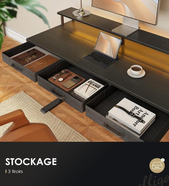 Image 1 of Escritorio eléctrico negro, 120 x 54 x 78 cm ¡Nuevo! ¡Adiós!