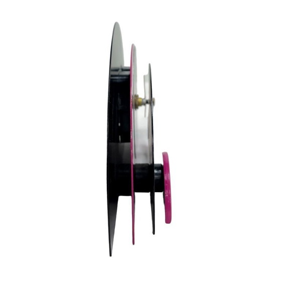 Image 1 of Horloge de cheminée style Memphis - Années 1980, Postmoderne, Noir et Rose