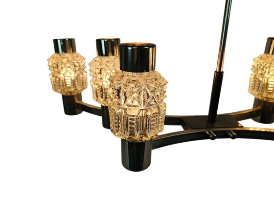 Image 1 of Attr. Staff Leuchten - lampadario - cromo - cristallo - Germania Ovest - anni '60