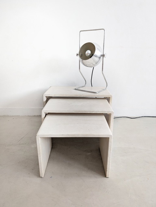 Mesas nido de travertino años 80