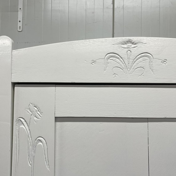 Image 1 of Brocante vintage 1 deurs opbergkast kledingkast wit 