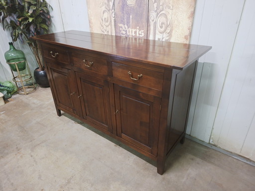 Klassiek donker kersen dressoir, wandconsole afm: 148x52cm en 94cm hoog.