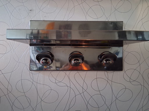 Rare Kartell 1970s coat rack, 3 knobs,wall rack with shelf Olaf von Bohr & Marcello Siard