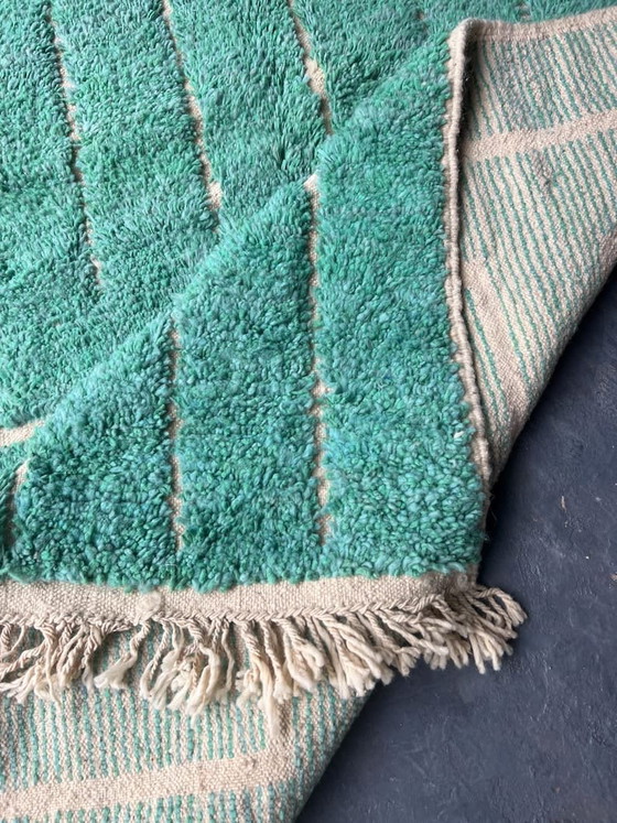 Tapis En Laine Traditionnelle Artisanale Fait Main Vert 1,5-2,5 M – Alberto Bazzani, Wool (photo 3 of 7)