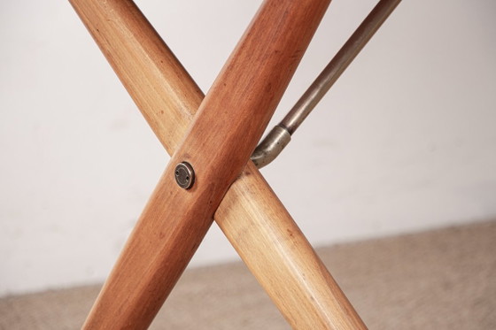 Image 1 of Deense eettafel van massief teak en beukenhout met messing, model AT 303, ontworpen door Hans Wegner voor Andreas Tuck in 1960.