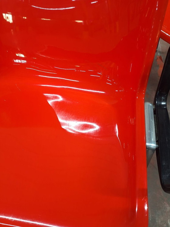 Image 1 of 9x Tecno Modus, Osvaldo Borsani Konferenzstuhl, rot