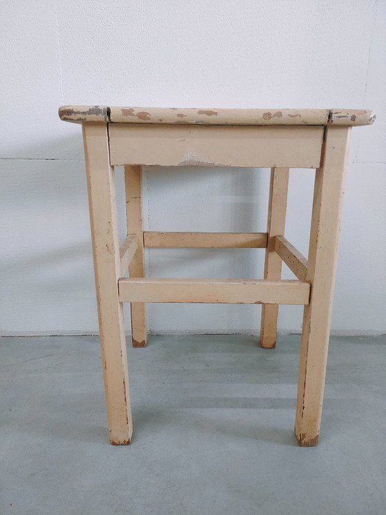 Image 1 of Brocante vintage/antique milk stool, side stool, side table (4 in stock).