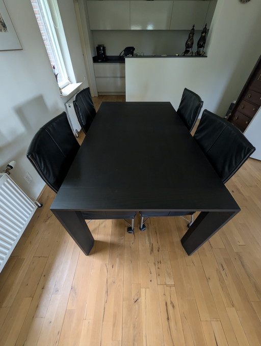 Table Arco + 4 chaises Montis assorties – eetkamerset, Wood