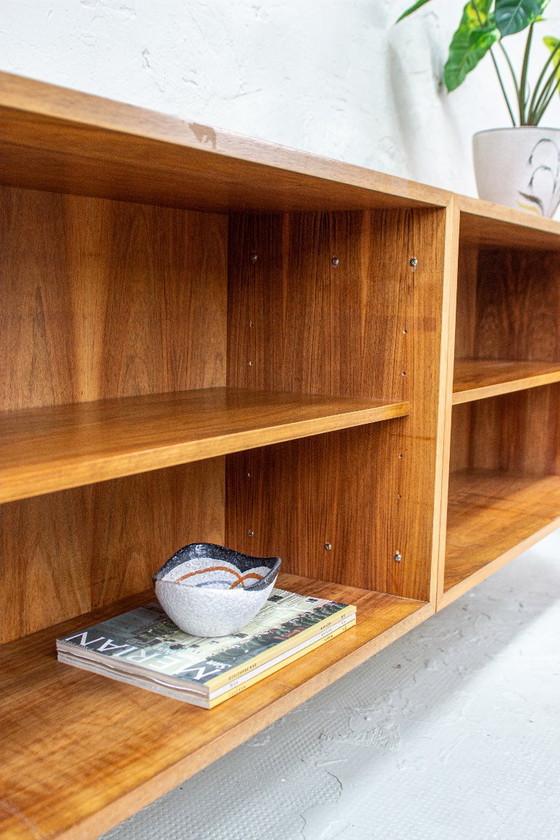 Vintage sideboard, chest of drawers, bookshelf, teak, walnut, 1960s, Mid Century – Wood (photo 9 of 13)
